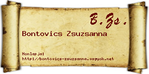 Bontovics Zsuzsanna névjegykártya